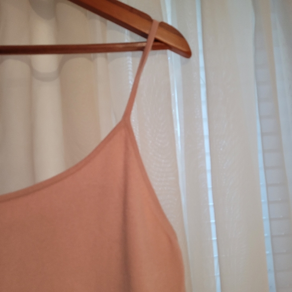 Strada Girls Med.Pink Sz. L Spaghetti strap Silk Blend Tank Top Beaded Hem - Picture 3 of 10
